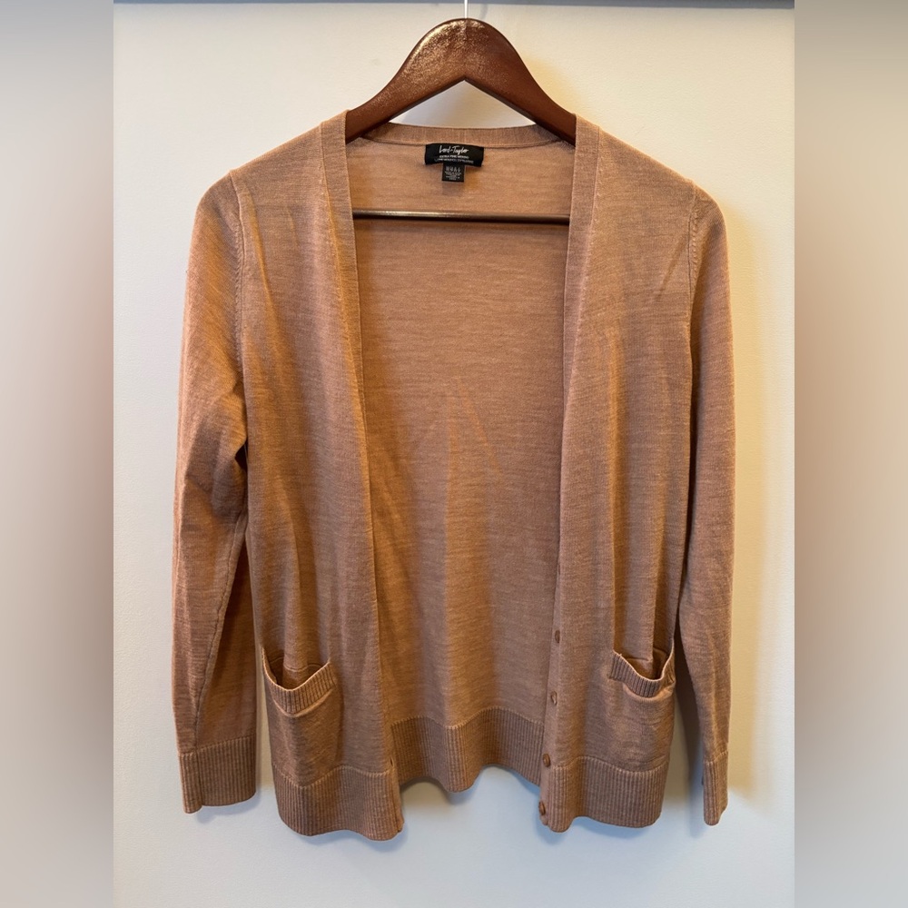 Lord & Taylor Fine Merino Cardigan